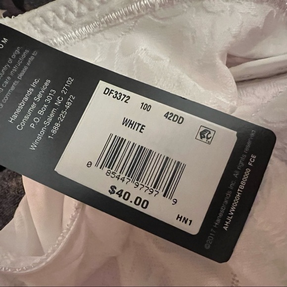 Bali White bra classic support adjustable straps moisture wicking 42DD N… - Picture 9 of 9